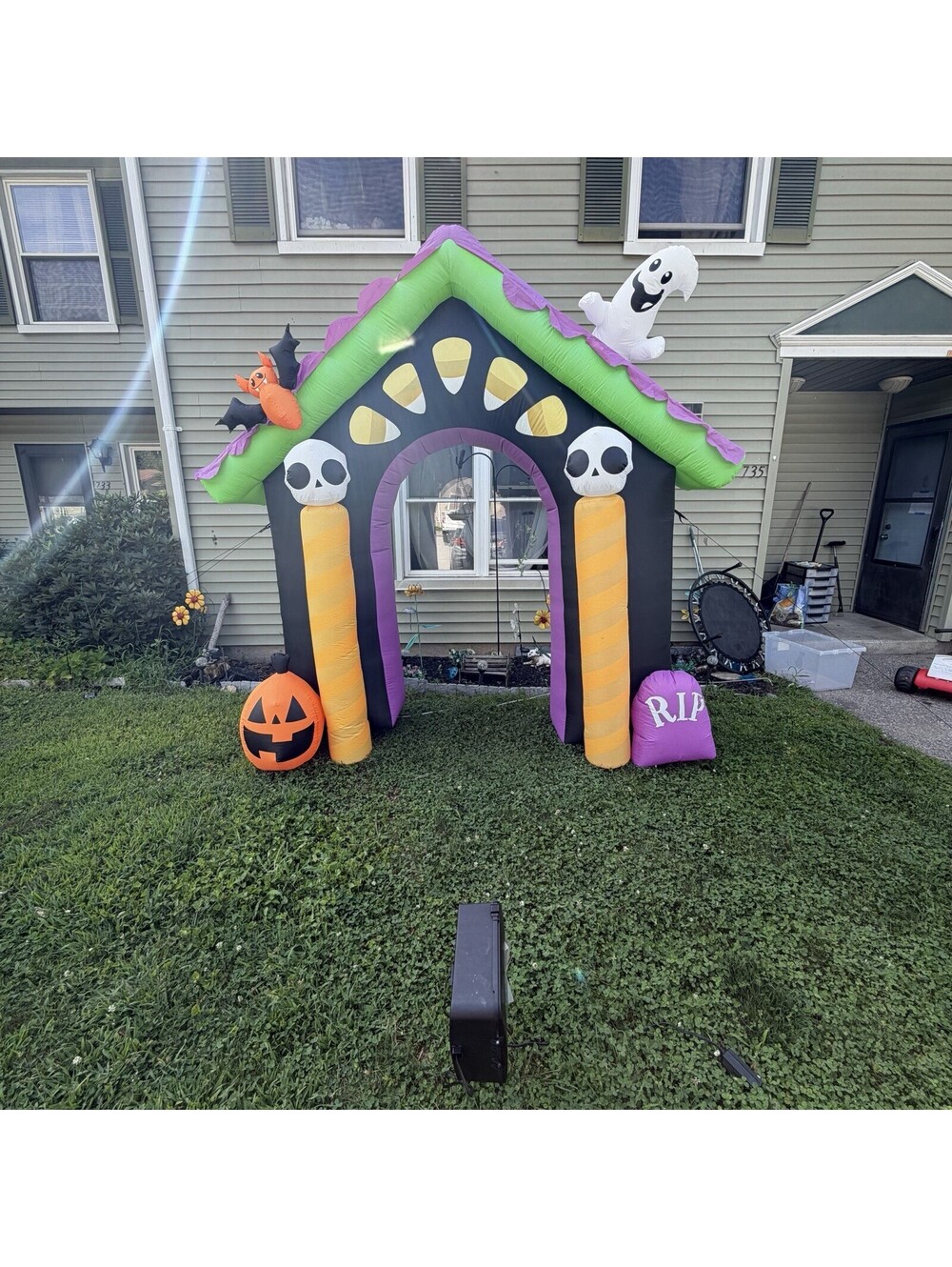 Gemmy 9 Ft Haunted House Archway Inflatable Halloween Airblown Decoration W Ligh